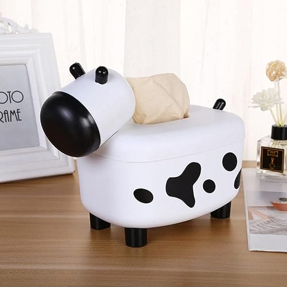 Happy Cow Tissue Box With Holder, Plastic Toothpicks Tissue Dispenser, Cartoon Cow Decorative Plastic Tissue Box, 2 in 1 Multifunctional Toothpick Holder Tissue Box, Facial Paper Dispenser Organizer for Bathroom Home Happy Cow Tissue Box With Holder, Plastic Toothpicks Tissue Dispenser, Cartoon Cow Decorative Plastic Tissue Box, 2 in 1 Multifunctional Toothpick Holder Tissue Box, Facial Paper Dispenser Organizer for Bathroom Home